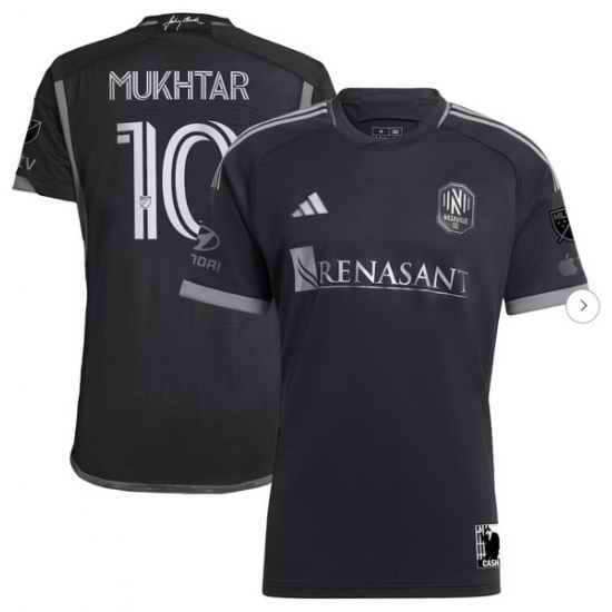 Mens Nashville SC Hany Mukhtar adidas Black 2023 Man In Black Kit Authentic Player Jersey